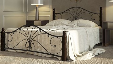 Кровать в спальню Фортуна 1, 1600, черный/шоколад в Йошкар-Оле