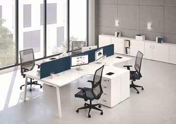 Офисный набор мебели А4 (металлокаркас TRE) белый премиум / металлокаркас белый в Йошкар-Оле