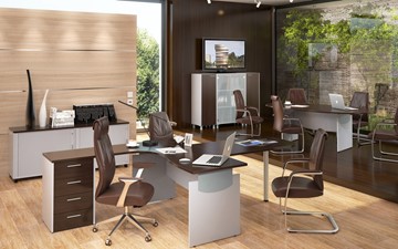 Комплект офисной мебели OFFIX-NEW для двух сотрудников и руководителя в Йошкар-Оле