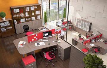 Комплект офисной мебели Xten с большим шкафом для документов для 2 сотрудников в Йошкар-Оле