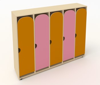 Шкаф детский распашной ШГ5У Беж+Оранжевый+Розовый в Йошкар-Оле