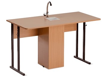 Детский стол 2-местный для кабинета химии Стандарт 5, Пластик Бук/Коричневый в Йошкар-Оле