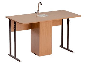 Детский стол 2-местный для кабинета химии Стандарт 6, Пластик Бук/Коричневый в Йошкар-Оле