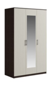 Шкаф 3 двери Genesis Светлана, с зеркалом, венге/дуб молочный в Йошкар-Оле