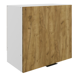 Навесной кухонный шкаф Стоун L600 Н566 (1 дв. гл.) (белый/акация светлая) в Йошкар-Оле