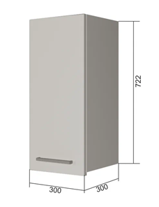 Кухонный шкаф В7 30, Сатин/Антрацит в Йошкар-Оле