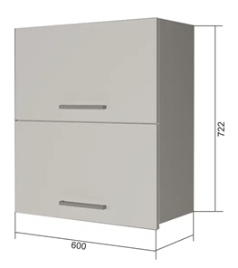 Кухонный шкаф ВГ2 60, Сатин/Антрацит в Йошкар-Оле