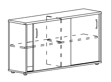 Шкаф-купе низкий Albero, для 2-х столов 60 (124,4х36,4х75,6) в Йошкар-Оле