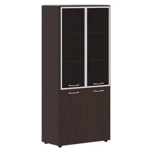 Шкаф комбинированный с дверьми в алюминиевой рамке DIONI Венге DHC 85.7  (850х430х1930) в Йошкар-Оле