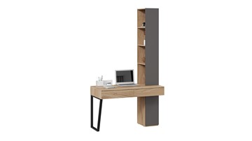 Компьютерный стол со шкафом комбинированным Порто СМ-393.15.012 (Яблоня Беллуно/Графит софт) в Йошкар-Оле