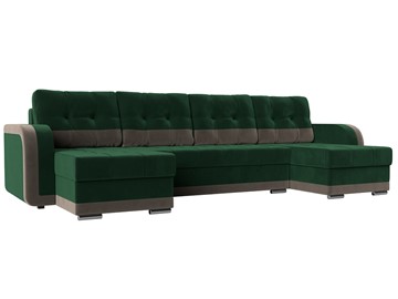 П-образный диван Марсель, Зеленый\Коричневый (велюр) в Йошкар-Оле