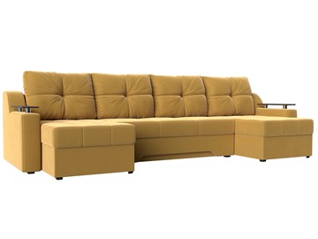 Большой П-образный диван Сенатор, Желтый (Микровельвет) боннель в Йошкар-Оле