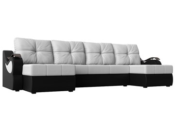 П-образный диван Меркурий П, Белый/черный (экокожа) в Йошкар-Оле