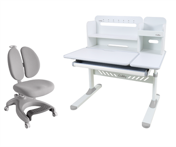 Комплект парта + кресло Nerine Grey +  Solerte Grey + чехол для кресла в подарок! в Йошкар-Оле