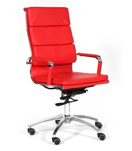 Кресло компьютерное CHAIRMAN 750 экокожа красная в Йошкар-Оле