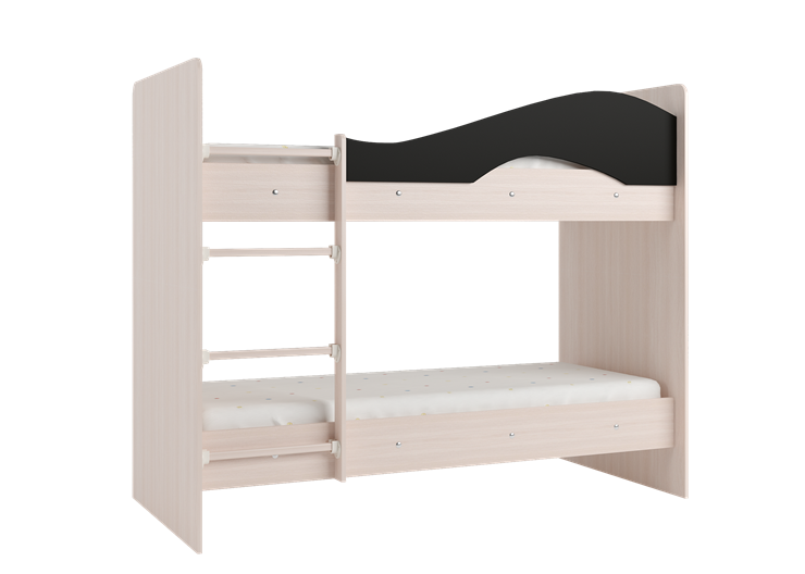 Детская  двухъярусная кровать Мая с 2 ящиками на щитах, корпус Млечный дуб, фасад Венге в Йошкар-Оле - изображение 3