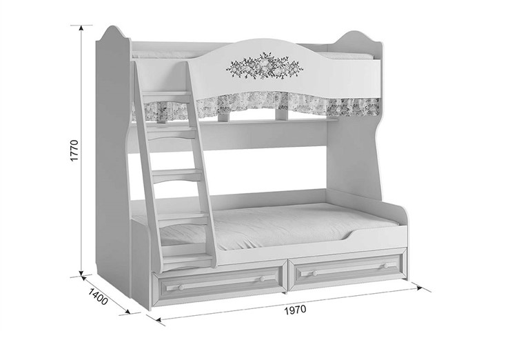 Двухъярусная кровать Алиса (1974х1404х1765) в Йошкар-Оле - изображение 4