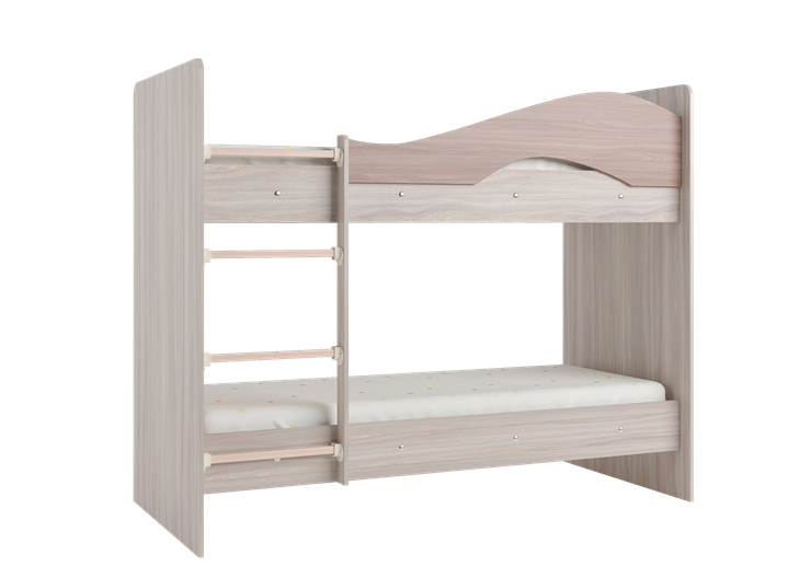 Детская 2-этажная кровать Мая с 2 ящиками на щитах, корпус Шимо светлый, фасад Шимо темный в Йошкар-Оле - изображение 2