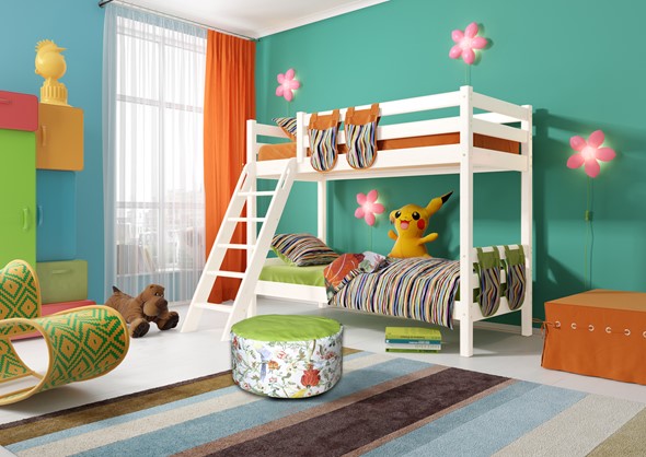 Детская двухъярусная кровать Соня, Вариант 10 Белый в Йошкар-Оле - изображение