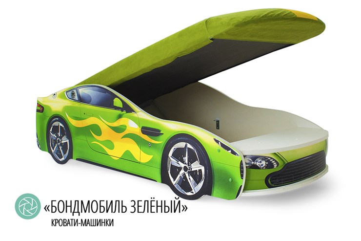Детская кровать-машина Бондимобиль зеленый в Йошкар-Оле - изображение 1