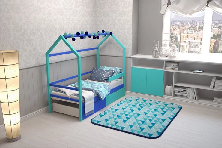 Детская кровать-домик Svogen синий-мятный в Йошкар-Оле - изображение 6