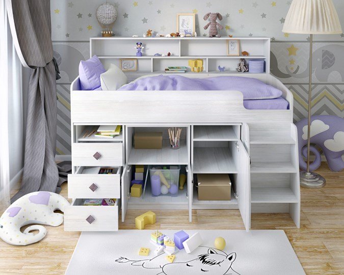Кровать-чердак детская Малыш-5, цвет Винтерберг в Йошкар-Оле - изображение 3