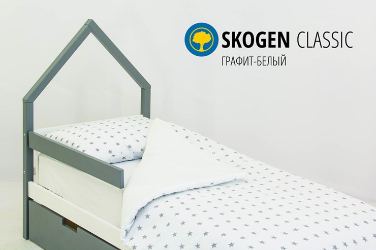 Кровать-домик мини Skogen графит-белый в Йошкар-Оле - изображение 2