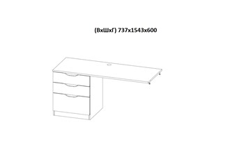 Кровать 2-х ярусная с письменным столом и шкафом POLINI Kids Simple Белый в Йошкар-Оле - предосмотр 7