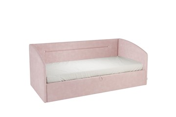 Детская кровать 0.9 Альба (Софа), нежно-розовый (велюр) в Йошкар-Оле