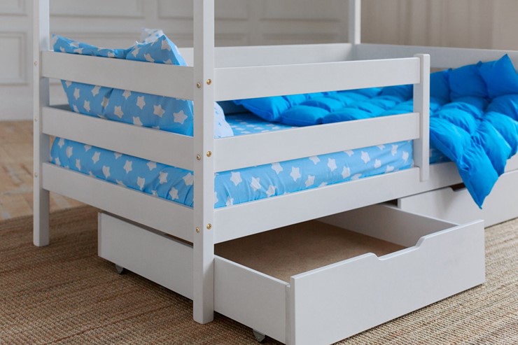 Детская кровать Домик с ящиками, цвет белый в Йошкар-Оле - изображение 3