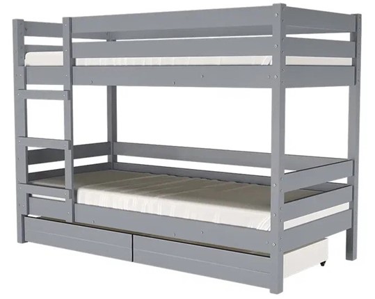 Кроватка Джуниор двухъярусная с ящиками (Антрацит) в Йошкар-Оле - изображение