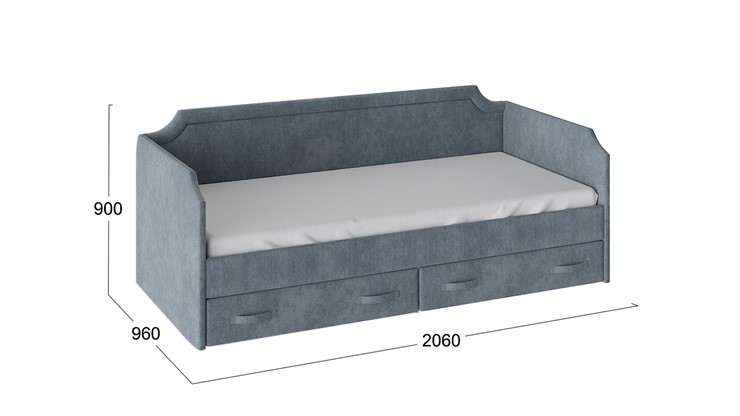 Подростковая кровать Кантри Тип 1, ТД-308.12.02 (Замша синяя) в Йошкар-Оле - изображение 2