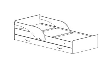 Кровать с ящиками Максимка, цвет Млечный дуб в Йошкар-Оле - предосмотр 1