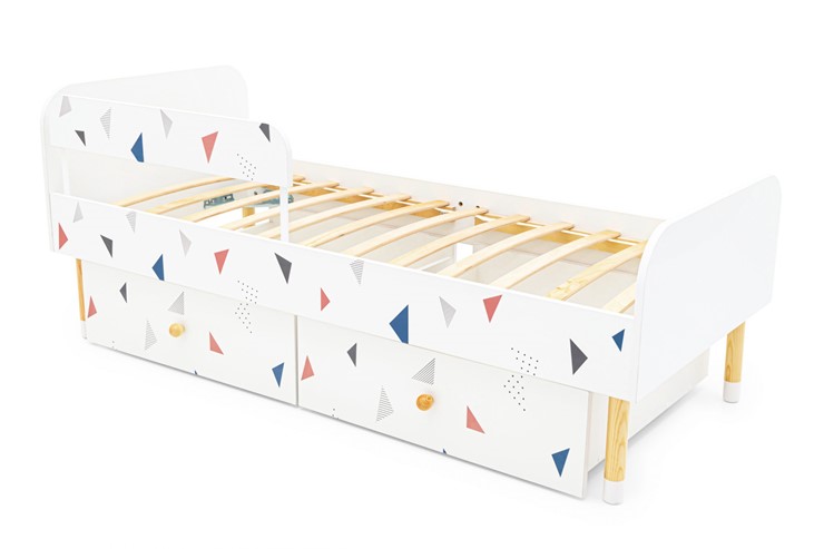 Детская кровать Stumpa Классика "Треугольники розовый, синий" в Йошкар-Оле - изображение 11