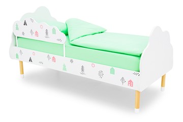Кровать в детскую Stumpa Облако "Домики розовый, бирюзовый" в Йошкар-Оле