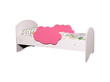 Детская кровать Тучка, корпус Белый, фасад Розовый в Йошкар-Оле