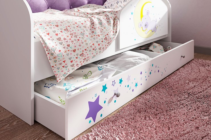 Кровать детская односпальная Звездочка с бортиком, Розовый в Йошкар-Оле - изображение 1