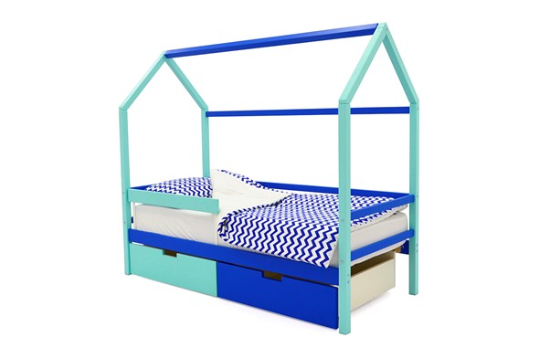 Детская кровать-домик Svogen синий-мятный в Йошкар-Оле - изображение