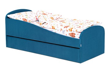 Кровать с ящиком Letmo морской (велюр) в Йошкар-Оле
