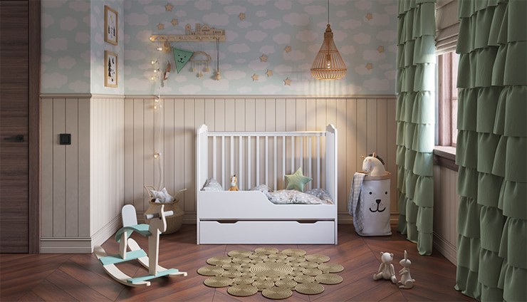 Кроватка для новорожденных POLINI Kids Simple 310-02 Белый в Йошкар-Оле - изображение 9