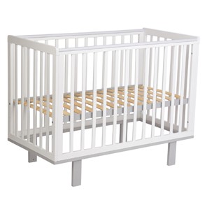 Кровать для новорожденных серия 3400 POLINI Kids Simple 340 Белый / Серый в Йошкар-Оле
