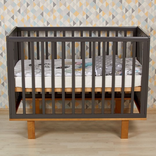 Кровать для новорожденных серия 3400 POLINI Kids Simple 340 Графит/Дуб каменный в Йошкар-Оле - изображение 11