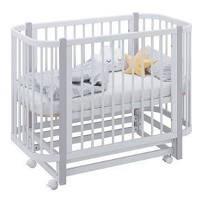 Кроватка в детскую POLINI Kids Simple 350 Белый / Серый в Йошкар-Оле