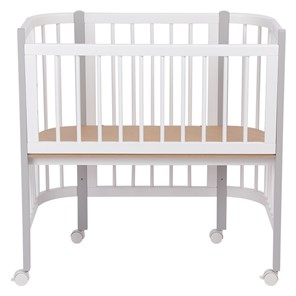 Кроватка детская приставная POLINI Kids Simple 105 Белый / Серый в Йошкар-Оле - предосмотр 3