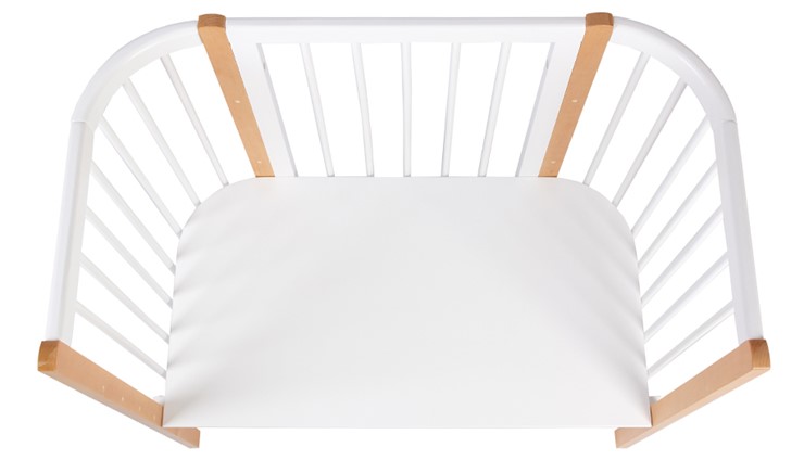 Кроватка детская приставная POLINI Kids Simple 120 Белый / Бук в Йошкар-Оле - изображение 4