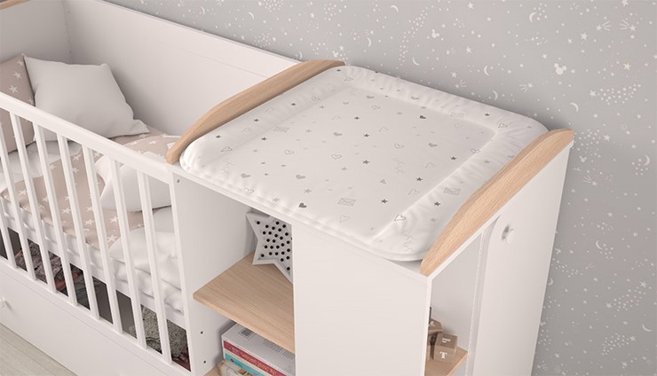 Детская кровать с комодом POLINI Kids Ameli 800 Белый / Дуб пастельный, серия AMELI в Йошкар-Оле - изображение 4