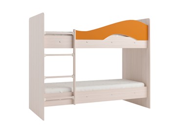 Детская 2-этажная кровать Мая на щитах, корпус Млечный дуб, фасад Оранжевый в Йошкар-Оле