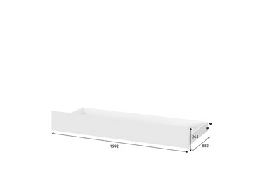 Кровать детская выкатная Токио, белый текстурный (одинарная (0,9х2,0) + выкатная) в Йошкар-Оле - предосмотр 4