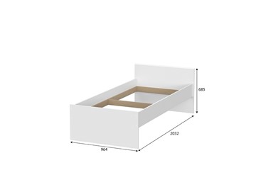 Кровать детская выкатная Токио, белый текстурный (одинарная (0,9х2,0) + выкатная) в Йошкар-Оле - предосмотр 3
