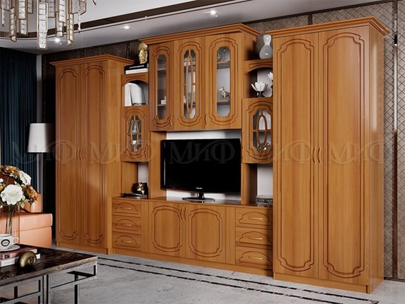 Гостиный гарнитур Альберт со шкафами, глянцевый в Йошкар-Оле - изображение